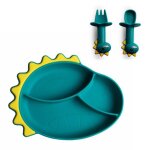 B�b� alimentation bol cuill�re fourchette ensemble dessin anim� dinosaure silicone aspiration divis� ...
