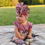 Bb bandeau pour enfant arc chapeaux grand bowknot turban pour enfants enfants elastique bandes de cheveux ...