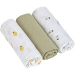 Bb couverture de puriculture drap de puriculture lot de 3 en coton 85 x 85 cm / swaddle & burp blanket ...