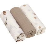 Bb couverture de puriculture drap de puriculture lot de 3 en coton 85 x 85 cm / swaddle & burp blanket ...