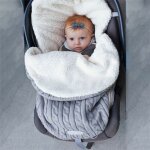 Bébé gigoteuse poussette hiver chanceliere tricot laine epais les bébés de 0 a 12 mois, gris Bébé gigoteuse poussette hiver chanceliere tricot laine epais les bébés de 0 a 12 mois, gris