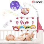 B�b� mobile de berceau musical avec projection d'�toiles, t�l�commande bo�te a musique avec lumi�re, ...