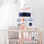 Bb musical berceau mobile espace thme infantile lit dcoration jouet suspendu avec rotation, dcor ...