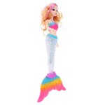 Belle poup�e de princesse sir�ne avec queue l�g�re arc - en - ciel led scintillante et perruque de cheveux ...