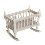 Berceau en bois pour maison de poup�e, meuble miniature simple