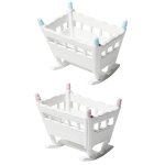 Berceau de maison de poupe en bois pour enfants, meubles miniatures, modle de lit, accessoires pour ...