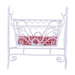 Berceau en mtal blanc pour maison de poupe 1:12, artisanat avec matelas, meubles miniatures