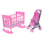 Berceau miniature pour bb, modle poussette, mini meubles de dcoration pour poupes, jouets de jeu ...