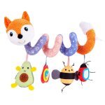 Berceau en peluche douce pour bébé, poussette de lit mobile, animaux de dessin animé, renard, jouets ... Berceau en peluche douce pour bébé, poussette de lit mobile, animaux de dessin animé, renard, jouets ...