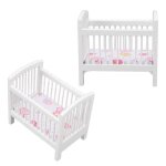 Berceau de poup�e en bois - omabeta - lit de b�b� de maison de poup�e - s�r, mignon, brillant et vif