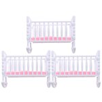 Berceau de poup�e en plastique pour enfants, 3 pi�ces, mod�le de jouets, maison de jeu