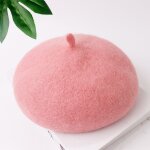 Bret en laine pour bb fille, 1 pice, joli chapeau kawaii, couleur bonbon, elastique, pour enfant ...