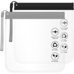 Bhhbb - 2 sacs trousse de toilette transparente femme, noir + gris 20x20cm - trousse de toilette voyage ...