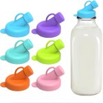 Bhhbb - 6 pièces de bouchons distributeurs en silicone pour bouteilles de lait, couvercles réutilisables ... Bhhbb - 6 pièces de bouchons distributeurs en silicone pour bouteilles de lait, couvercles réutilisables ...