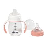Biberon d'apprentissage 2 en 1 210 ml - old pink - beaba