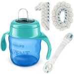 Biberon enfant gobelet anti - fuite avent bleu + scurit tiroirs