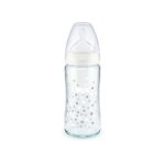 Biberon fc + tc 240ml silicone 0 - 6m m mixte verre - nuk