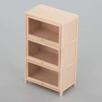 Bibliothque en bois pour maison de poupe, accessoires de meubles, armoire a etagres en bois a 3 niveaux ...