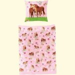 Bierbaum linge de lit enfant 135 x 200 cm rose