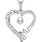 Bijoux je t'aime maman collier maman argent 925 pendentif coeur cadeaux danniversaire maman pierres de ...