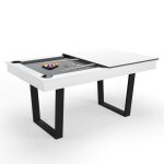 Billard am�ricain convertible en table � manger 4 / 6 personnes 185 x 104 x 82 cm - horizon - blanc
