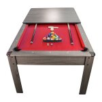 Billard am�ricain ambiance 7ft - 226, 5 x 126, 5 x 80 cm avec accessoires et plateau d�natoire - gris ...