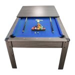 Billard am�ricain ambiance 7ft - 226, 5 x 126, 5 x 80 cm avec accessoires et plateau dinatoire - gris ...
