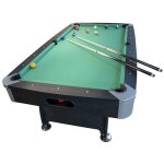 Billard am?ricain avec retour de boules automatique et accessoires, 220 x 123 x 80 cm - noir et tapis ...