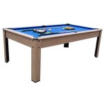 Billard convertible couleur bois chêne 226 x 126cm - ambiance - bleu Billard convertible couleur bois chêne 226 x 126cm - ambiance - bleu
