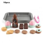 Biscuits miniatures au chocolat, 16 pi�ces / ensemble, diy, maison de poup�e cr�ative et educative, jouets ...