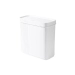 (blanc - 7l) poubelle a pression avec couvercle pour salon, toilettes, cuisine, chambre a coucher, corbeille ...