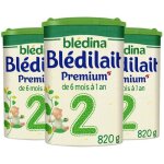 Blédina blédilait premium 2, lait en poudre pour bébé, de 6 a 12 mois, 820g (boîtex3) Blédina blédilait premium 2, lait en poudre pour bébé, de 6 a 12 mois, 820g (boîtex3)