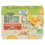 Bldina les rcoltes bio, petits pots pour bb bio ds 8 mois, panais potimarron dinde, 2x200g