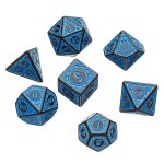 Bleu 7 pcs pour trpg dnd jeu de d�s acrylique multi - face 7 - die d4 - d20 poly�drique d�s table jeu ...