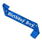 (bleu bijou) banderole d'anniversaire pour jeunes, sangles d'tiquette pour fte d'anniversaire de garon ...