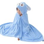 Bleu - serviette de bain a capuche 70x140cm serviette de bain a capuche en coton a motif animalier, grande ...