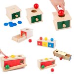 Blocs en bois montessori pour enfants, jouets educatifs pr�coces, sens des couleurs, cognition, forme ...