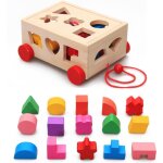Blocs en bois trieur en forme de voiture, mod�le de voiture, jouet educatif pour enfants