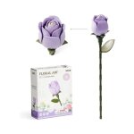 Ensemble de blocs 3d diy - bouquet rose & lavande - apparence r�aliste - plastique abs & pvc flexible ...