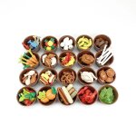Blocs de construction alimentaires, accessoires pour ami de la ville, chips de pain, poulet rôti, pizza, ... Blocs de construction alimentaires, accessoires pour ami de la ville, chips de pain, poulet rôti, pizza, ...