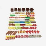 Blocs de construction alimentaires, accessoires pour ami de la ville, chips de pain, poulet rôti, pizza, ... Blocs de construction alimentaires, accessoires pour ami de la ville, chips de pain, poulet rôti, pizza, ...