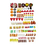 Blocs de construction alimentaires, accessoires pour ami de la ville, chips de pain, poulet rôti, pizza, ... Blocs de construction alimentaires, accessoires pour ami de la ville, chips de pain, poulet rôti, pizza, ...