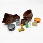 Blocs de construction alimentaires, accessoires pour ami de la ville, chips de pain, poulet rti, pizza, ...