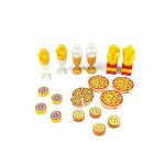 Blocs de construction alimentaires, accessoires pour ami de la ville, chips de pain, poulet rti, pizza, ...