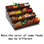 Blocs de construction alimentaires, accessoires pour ami de la ville, chips de pain, poulet rôti, pizza, ... Blocs de construction alimentaires, accessoires pour ami de la ville, chips de pain, poulet rôti, pizza, ...