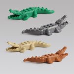 Blocs de construction animaux de zoo, 4 pices, figurines de ville, requin, girafe, ours, accessoires, ...