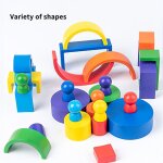 Blocs de construction arc en ciel pour bb, tasse a empiler, blocs de construction en bois colors, ...