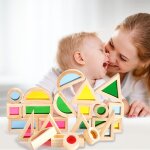 Blocs de construction en bois 3d arc - en - ciel, bricolage, jouets educatifs pour enfants Blocs de construction en bois 3d arc - en - ciel, bricolage, jouets educatifs pour enfants