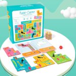 Blocs de construction en bois, animal de dessin anim� color�, puzzle cognitif parent - enfant, jouet ...