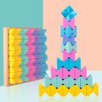 Blocs de construction en bois color�s pour enfants, jouet interactif, cadeau id�al